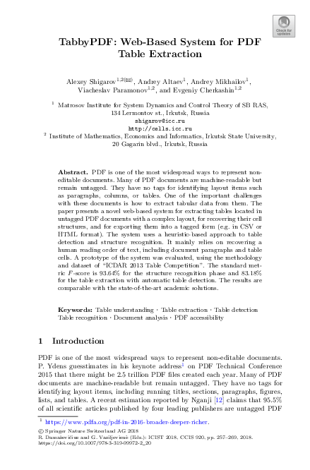 (PDF) TabbyPDF: Web-Based System for PDF Table Extraction