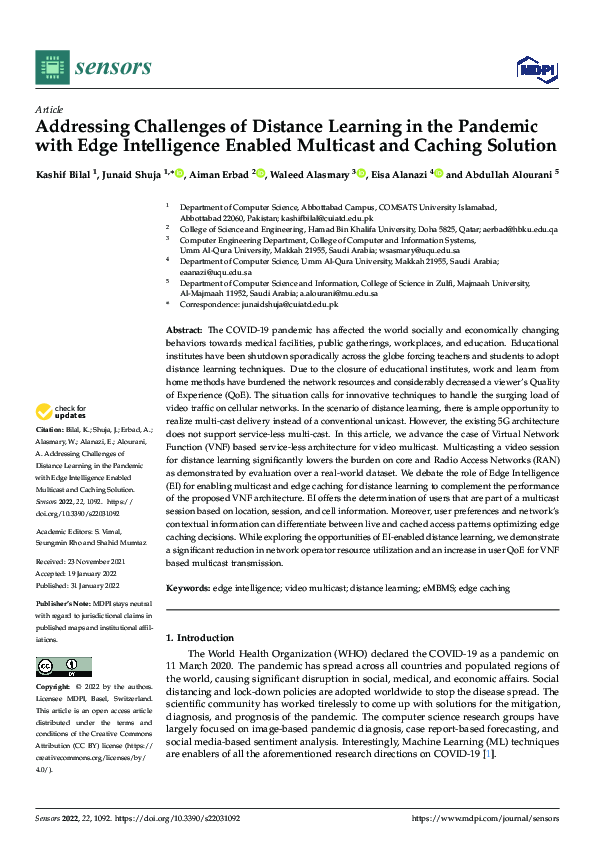 (PDF) Addressing Challenges of Distance Learning in the Pandemic with ...