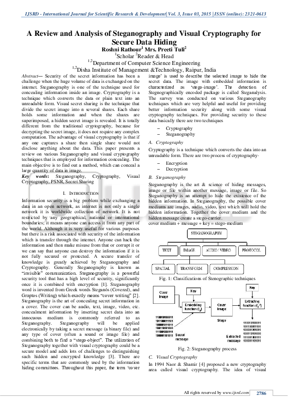 (PDF) A Review and Analysis of Steganography and Visual Cryptography ...