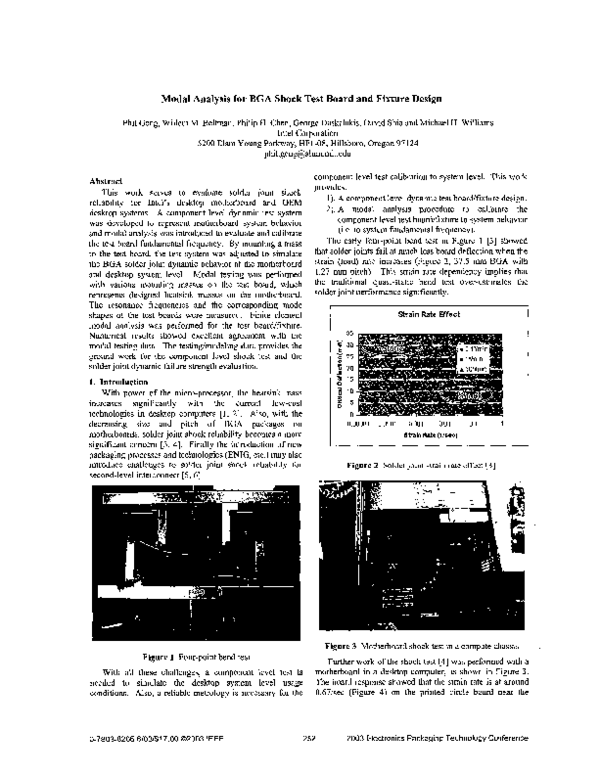 (PDF) Modal analysis for BGA shock test board and fixture design