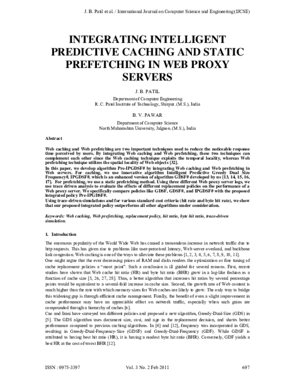 (PDF) Integrating Intelligent Predictive Caching and Static Prefetching ...