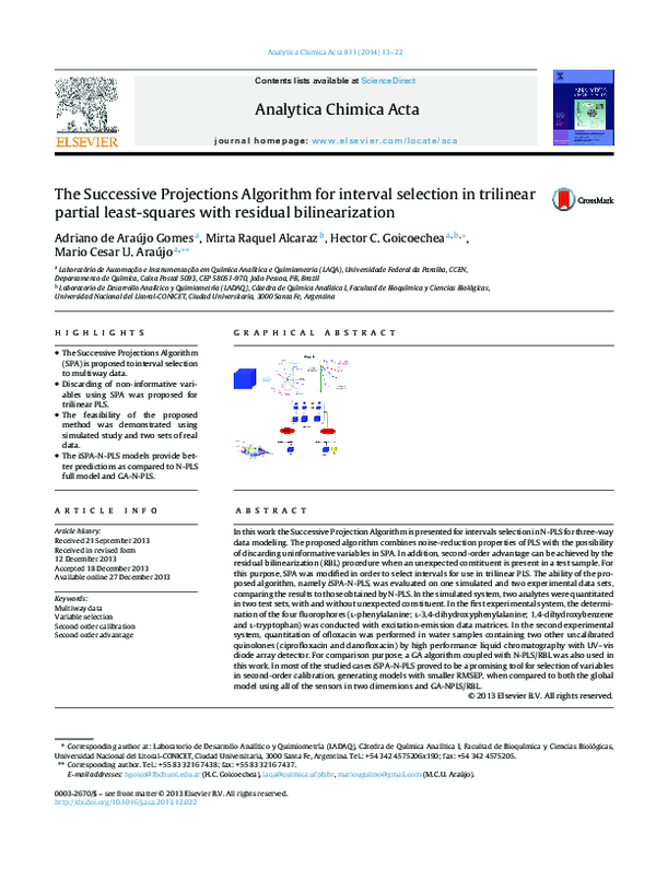 (PDF) The Successive Projections Algorithm for interval selection in ...