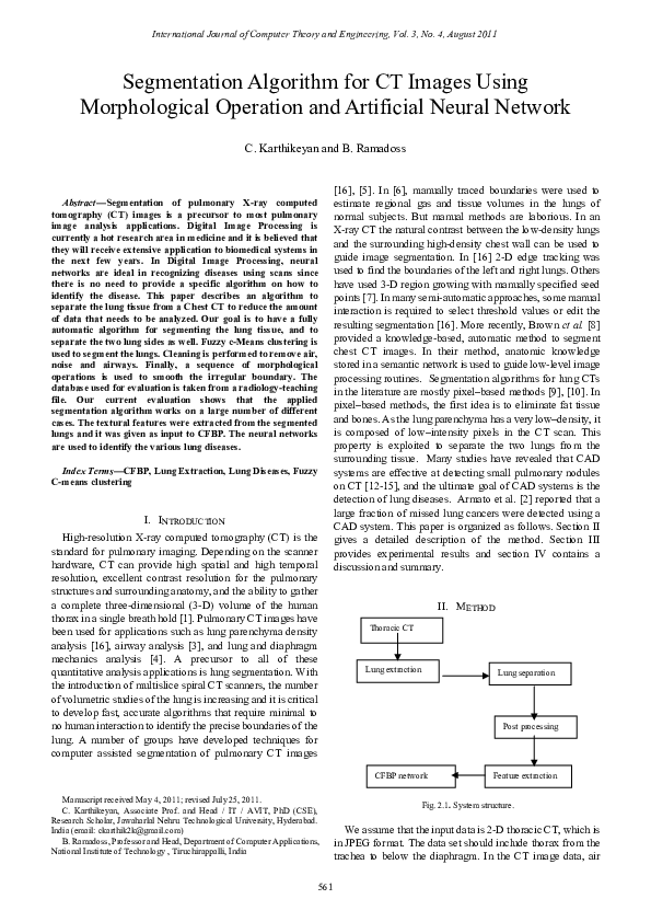 (PDF) Segmentation Algorithm for CT Images Using Morphological ...