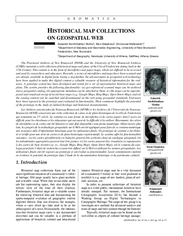 (PDF) Historical Map Collections on Geospatial Web