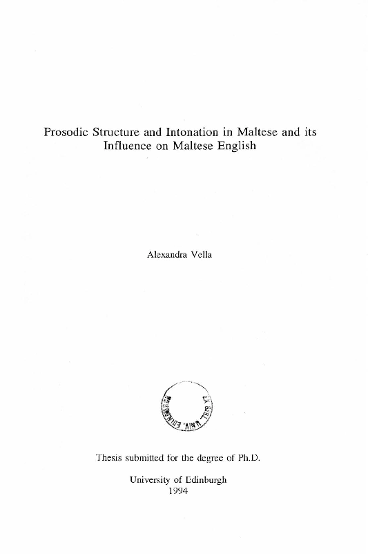 (PDF) Prosodic structure and intonation in Maltese and its influence on ...