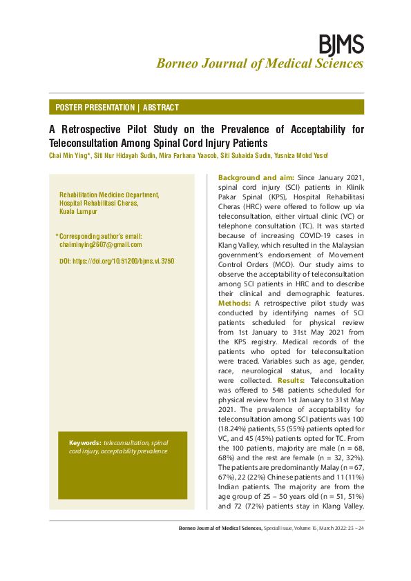 (PDF) A Retrospective Pilot Study on the Prevalence of Acceptability ...