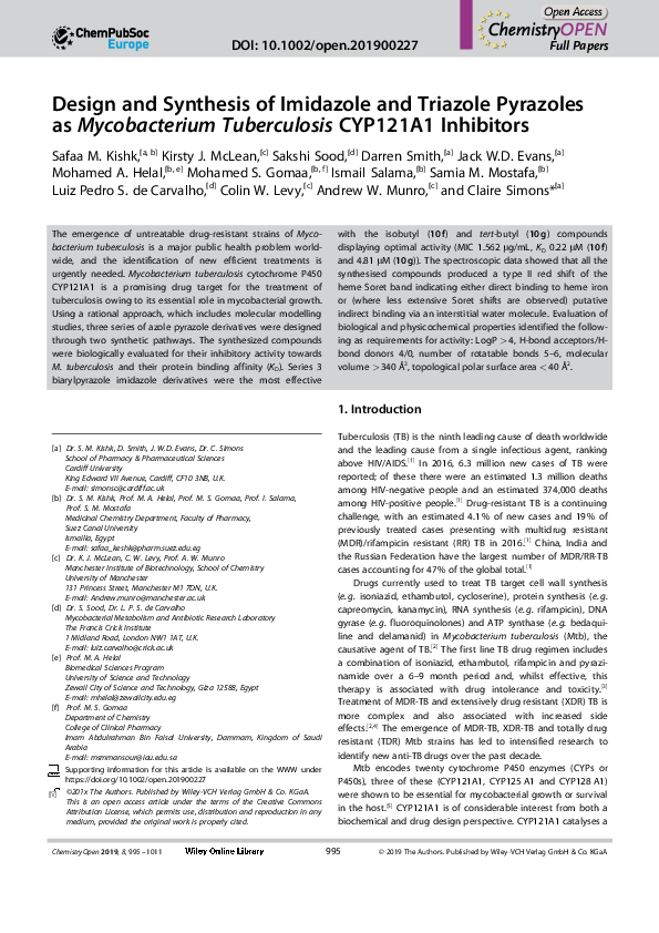 (PDF) Design and synthesis of imidazole and triazole derivatives as Lp ...