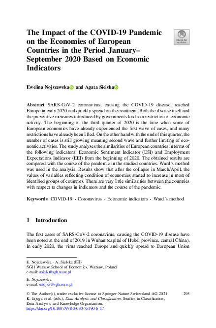 (PDF) The Impact of the COVID-19 Pandemic on the Economies of European ...
