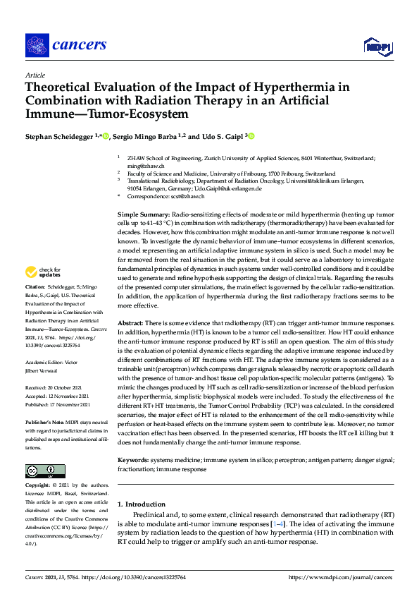 (PDF) Theoretical Evaluation of the Impact of Hyperthermia in ...