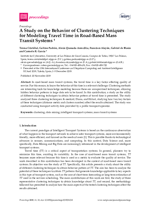 (PDF) A Study on the Behavior of Clustering Techniques for Modeling ...