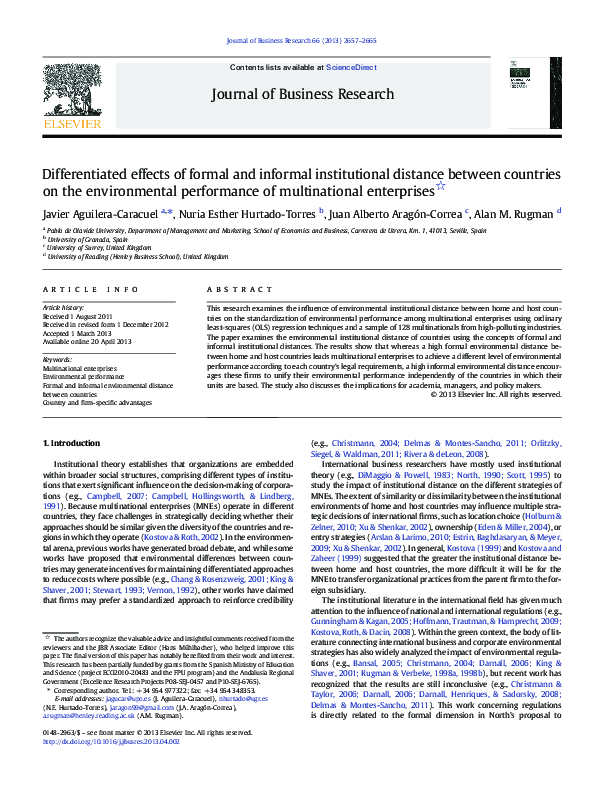 (PDF) Differentiated effects of formal and informal institutional ...