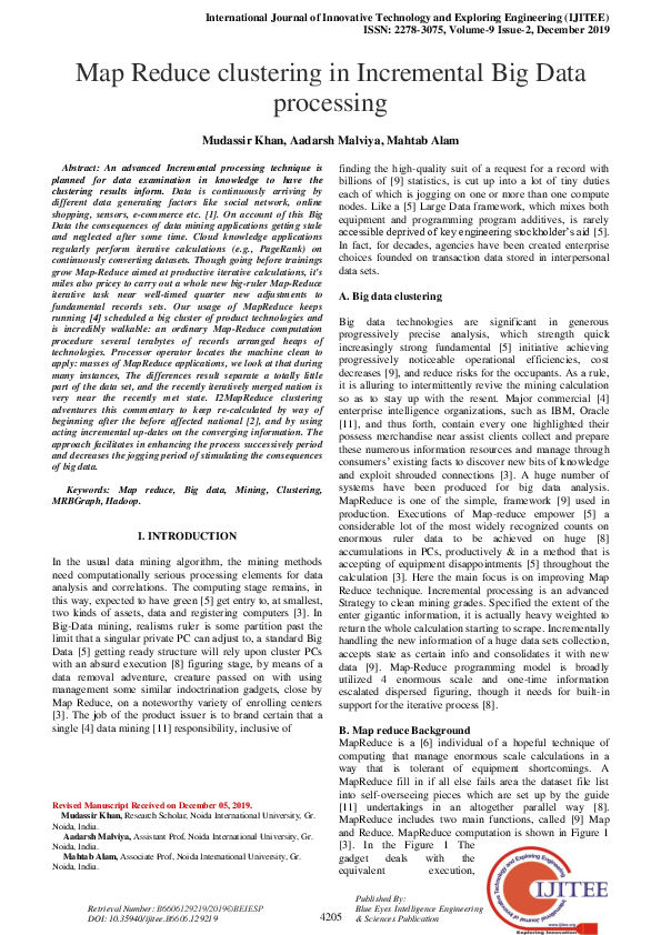 (PDF) Map Reduce clustering in Incremental Big Data processing | Dr ...