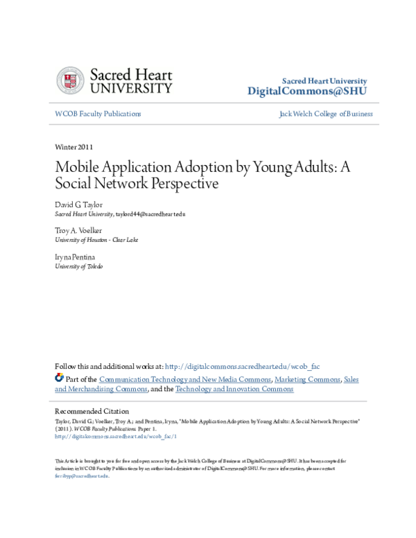 (PDF) Mobile Application Adoption by Young Adults: A Social Network ...