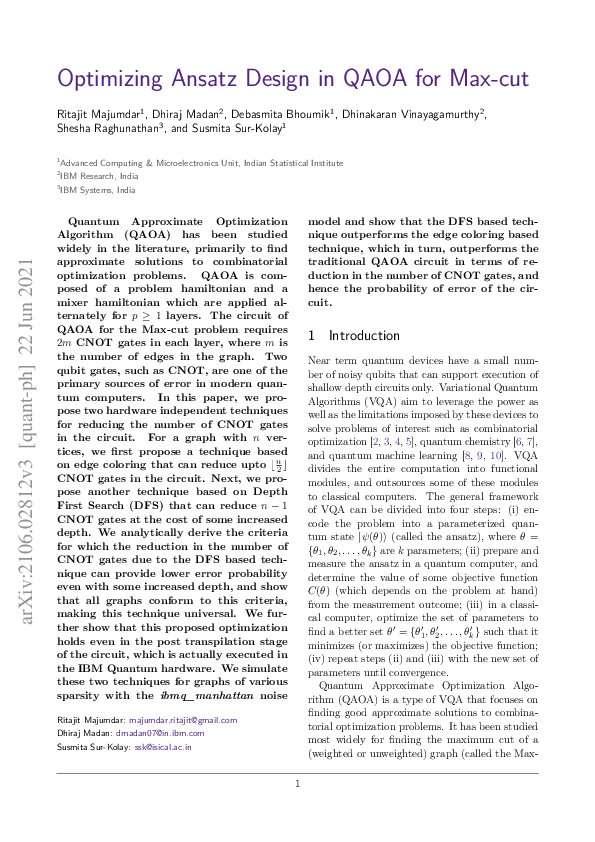 (PDF) Optimizing Ansatz Design in QAOA for Max-cut