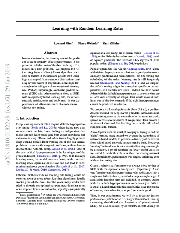 (PDF) Learning with Random Learning Rates