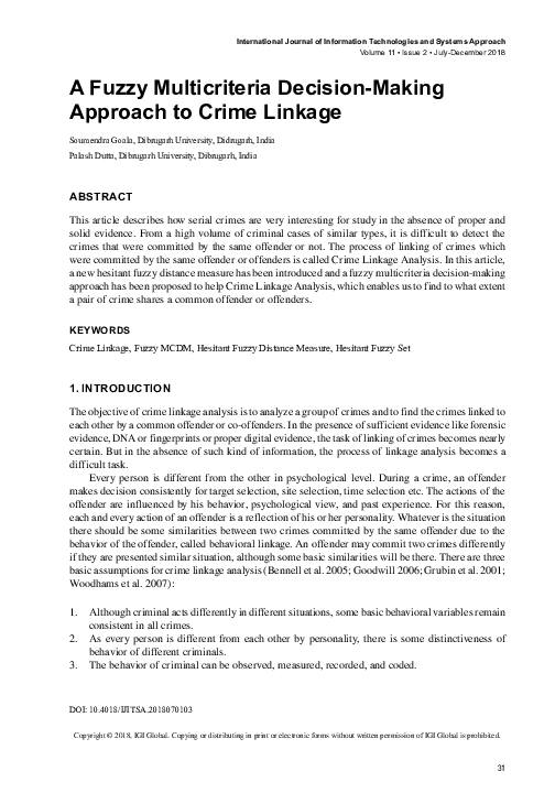 (PDF) A fuzzy multi-criteria decision making approach for solving a bi ...