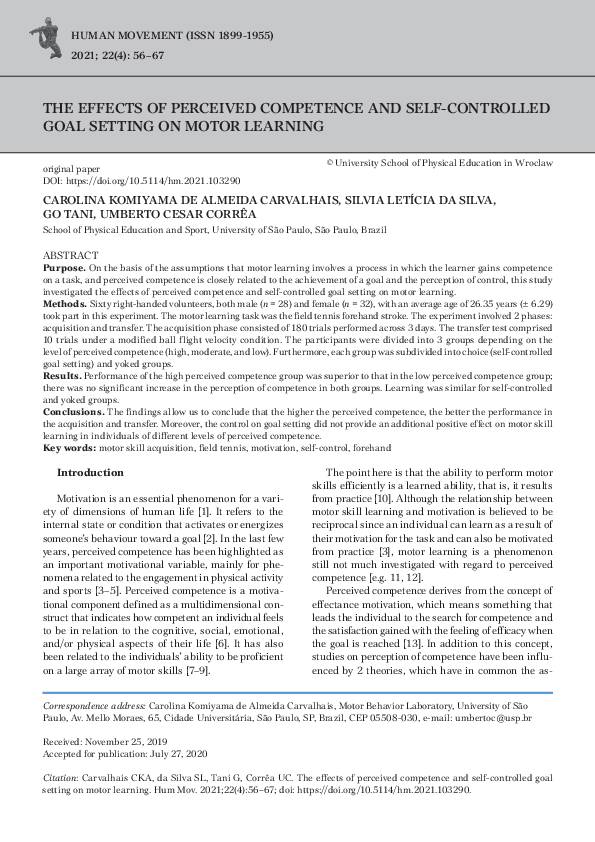(PDF) The effects of perceived competence and self-controlled goal ...