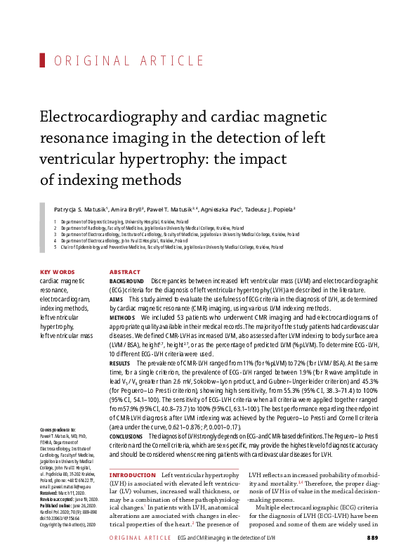 (PDF) Electrocardiography and cardiac magnetic resonance imaging in the ...