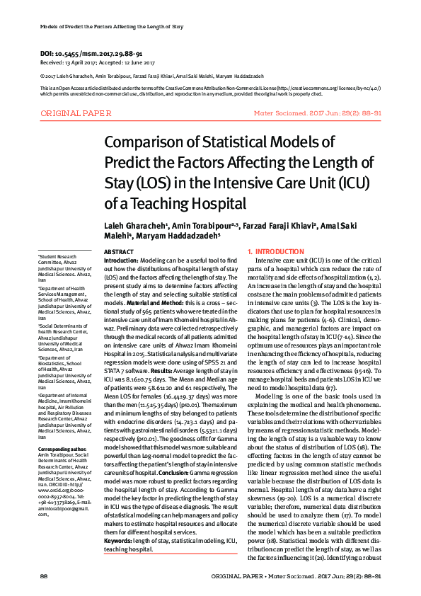(PDF) Comparison of Statistical Models of Predict the Factors Affecting ...