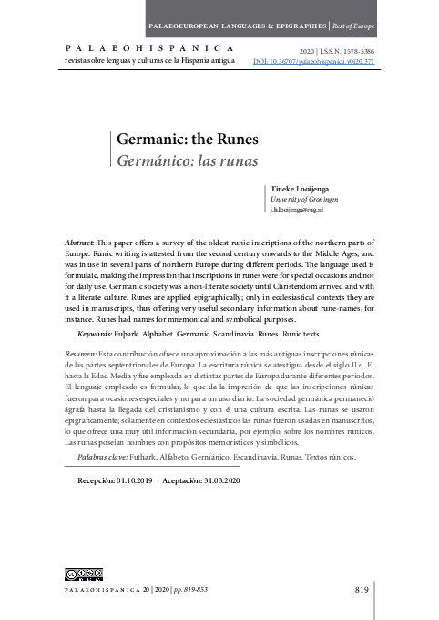 (PDF) Germanic: Runes