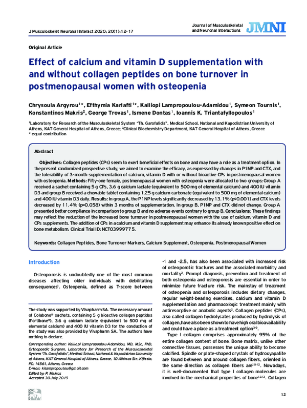 (PDF) Effect of Calcium and Vitamin D Supplementation With and Without ...