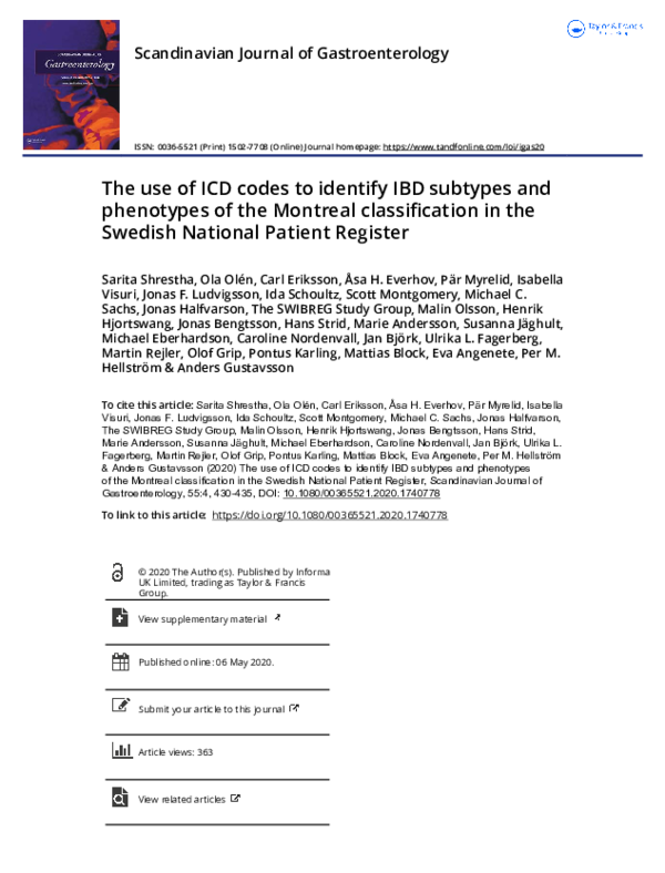 (PDF) The use of ICD codes to identify IBD subtypes and phenotypes of