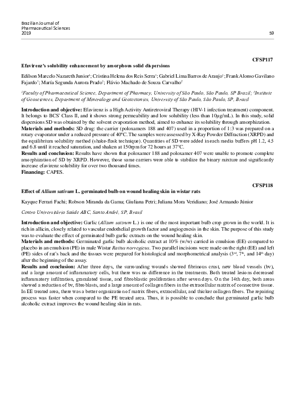(PDF) Efavirenz’s solubility enhancement by amorphous solid dispersions