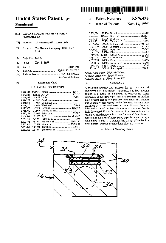 (PDF) Laminar flow element for a flowmeter Ali Shambayati Academia.edu