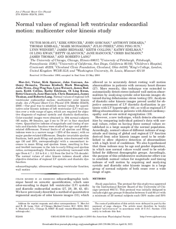 (PDF) Normal values of regional left ventricular endocardial motion ...