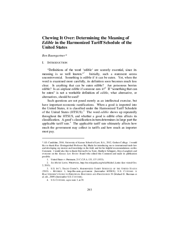 (PDF) Chewing it Over Determining the Meaning of Edible In the