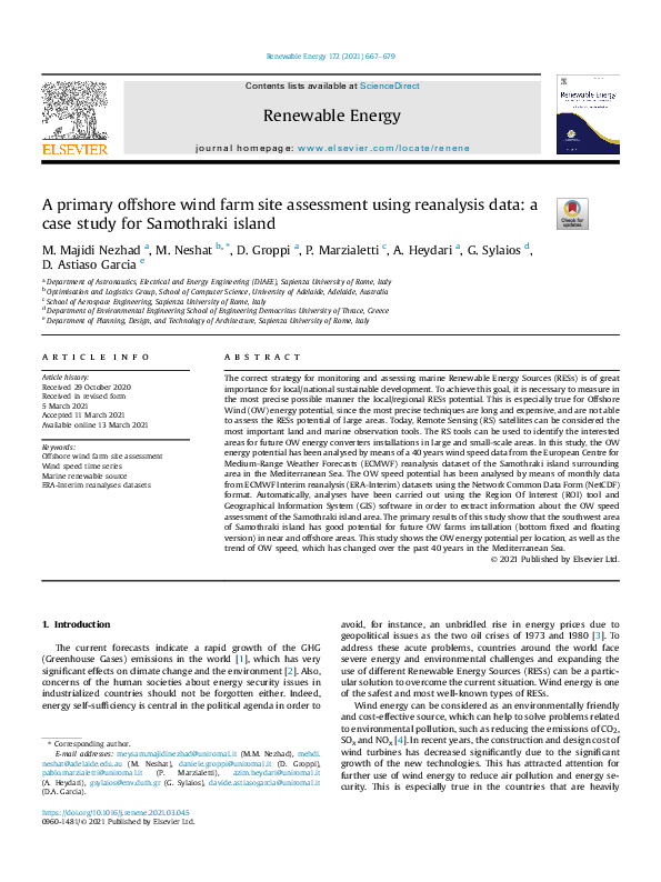 (PDF) A primary offshore wind farm site assessment using reanalysis ...