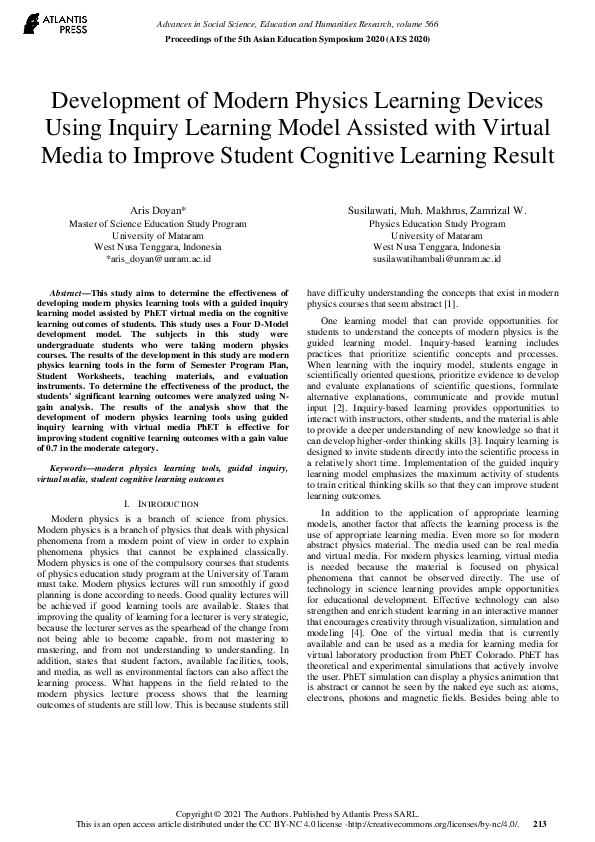 (PDF) Development of Modern Physics Learning Devices Using Inquiry ...
