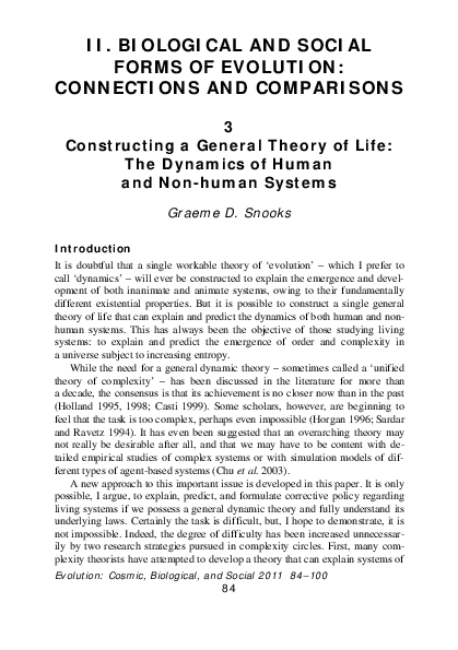 (PDF) II. BIOLOGICAL AND SOCIAL FORMS OF EVOLUTION: CONNECTIONS AND ...