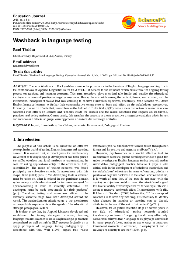  pdf washback in language testing