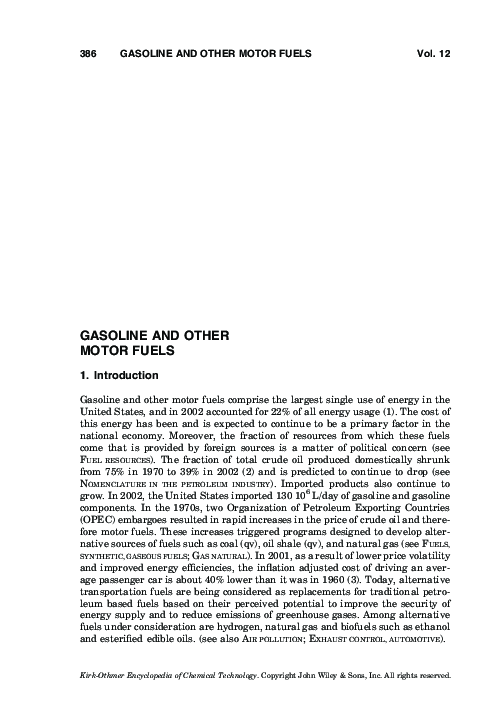 (PDF) Gasoline and Other Motor Fuels