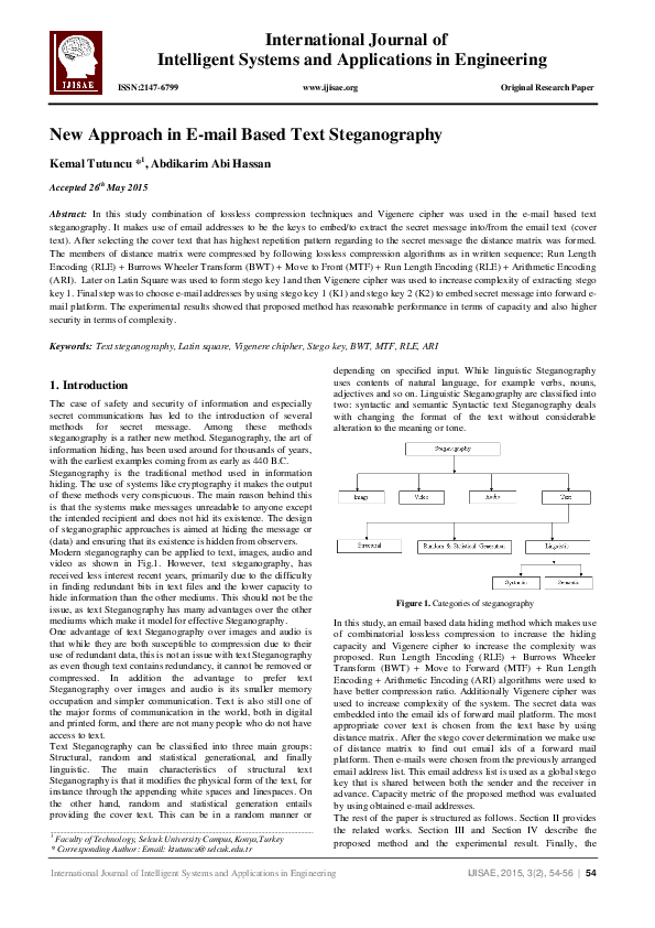 (PDF) New Approach in E-mail Based Text Steganography