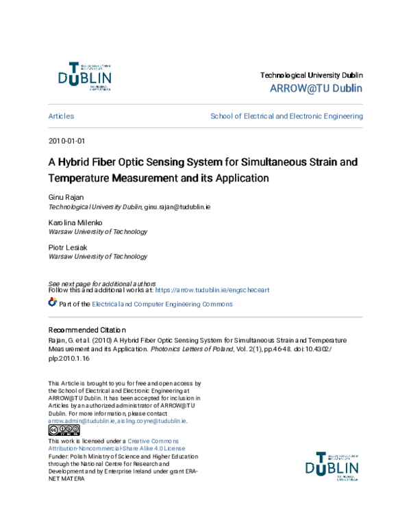 (PDF) 0101 A Hybrid Fiber Optic Sensing System for Simultaneous Strain ...