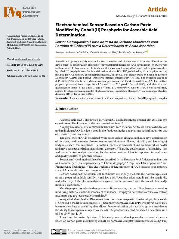 (PDF) Electrochemical Sensor Based on Carbon Paste Modified by Cobalt ...