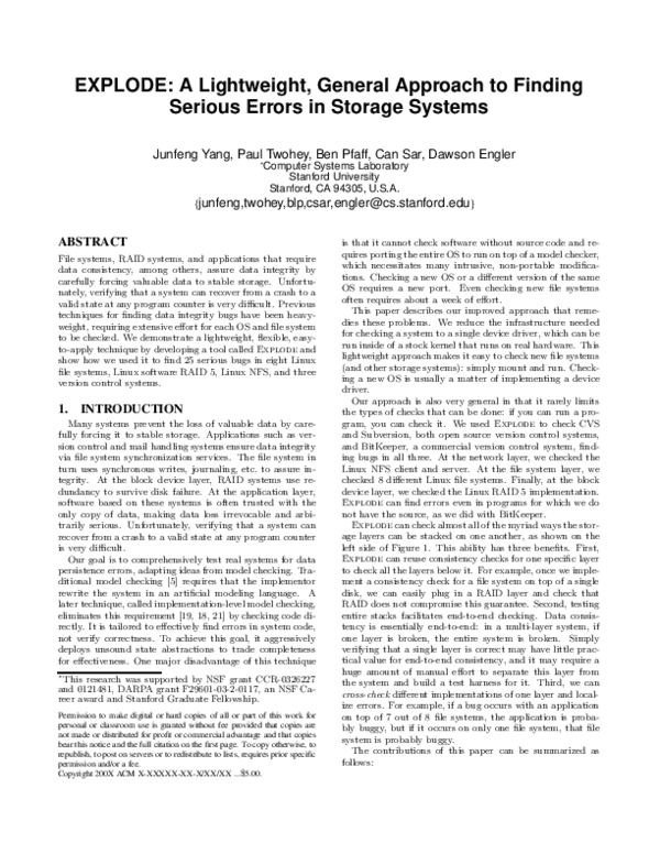 (PDF) eXplode: A lightweight, general approach for finding serious ...