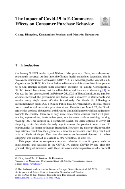 (PDF) The Impact of Covid-19 in E-Commerce. Effects on Consumer ...