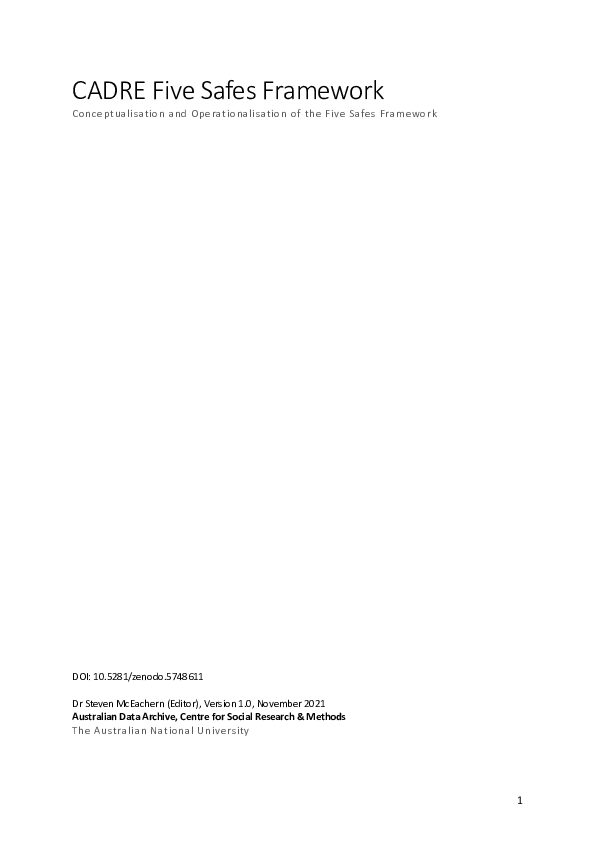 (PDF) CADRE Five Safes Framework Conceptualisation and