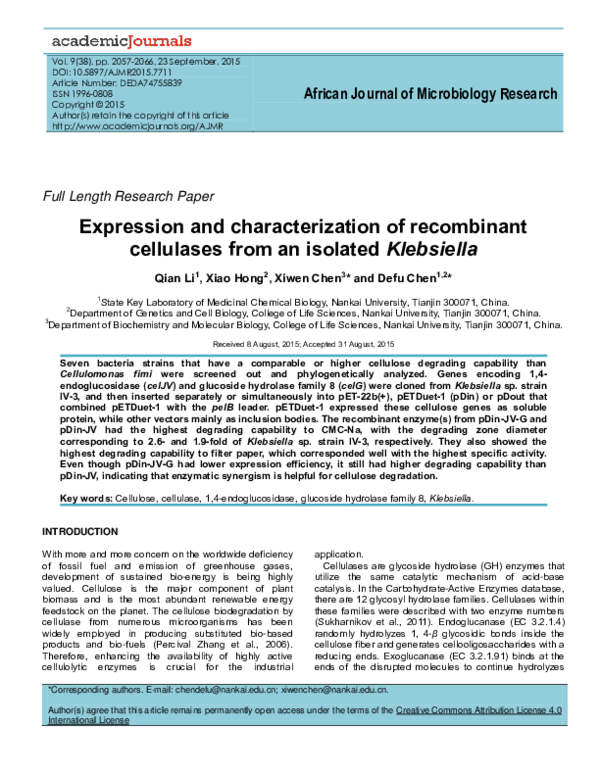 (PDF) African Journal of Microbiology Research