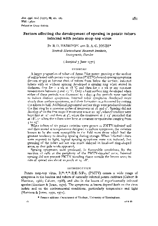(PDF) Factors affecting the development of spraing in potato tubers ...