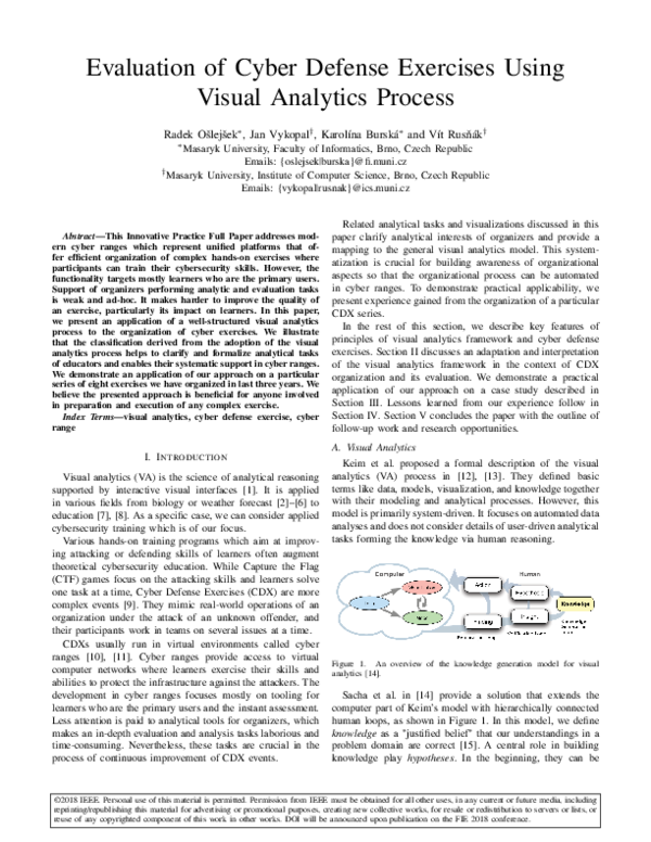  PDF Evaluation Of Cyber Defense Exercises Using Visual Analytics 
