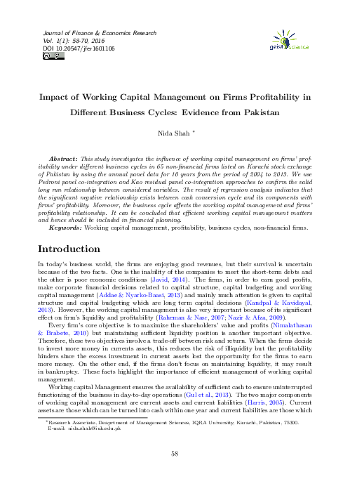 (PDF) Impact of Working Capital Management on Firm’s Profitability ...
