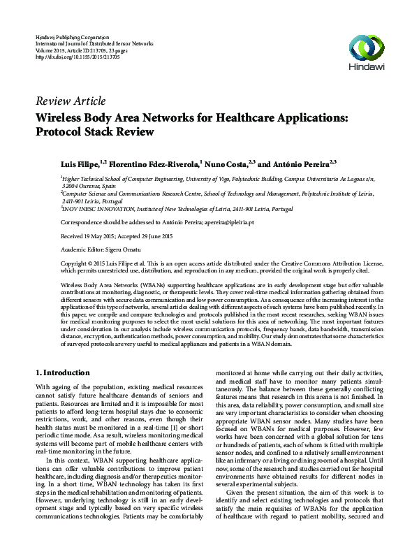 (PDF) Wireless Body Area Networks for Healthcare Applications: Protocol ...
