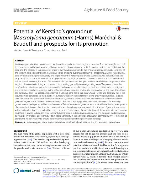 (PDF) Potential of Kersting’s groundnut [Macrotyloma geocarpum (Harms