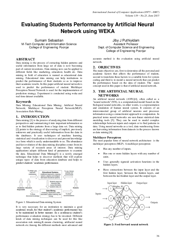 (PDF) Evaluating Students Performance by Artificial Neural Network ...