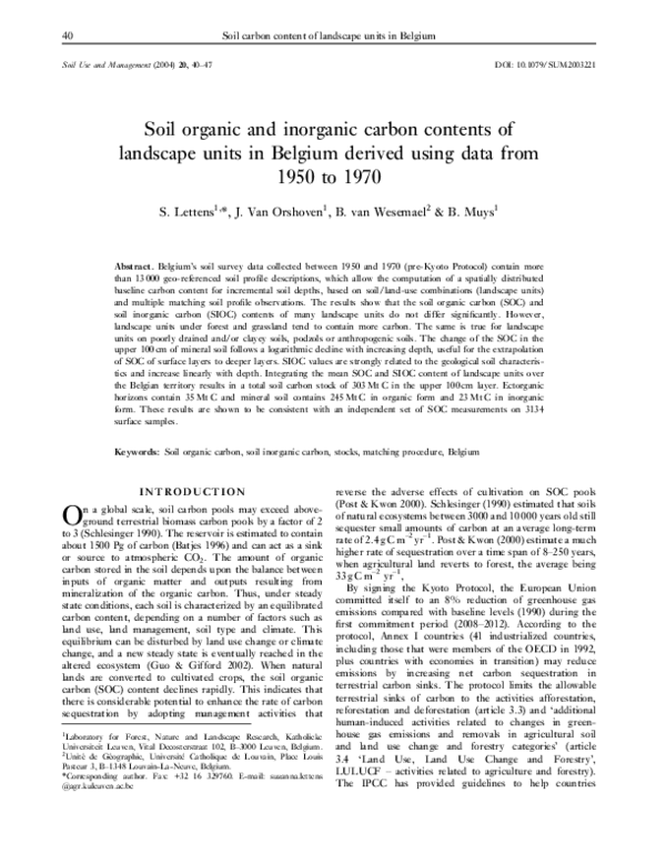 (PDF) Soil organic and inorganic carbon contents of landscape units in ...
