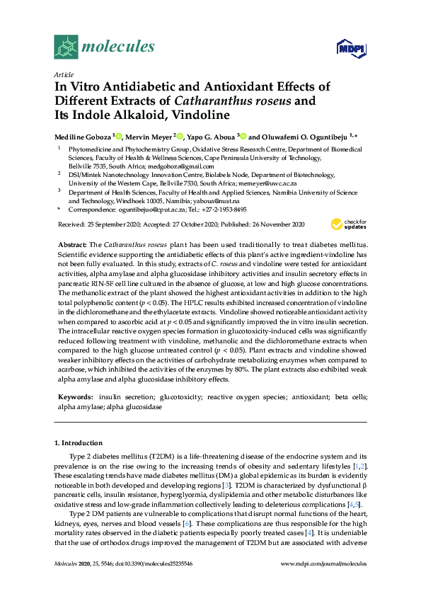 (PDF) In Vitro Antidiabetic and Antioxidant Effects of Different ...